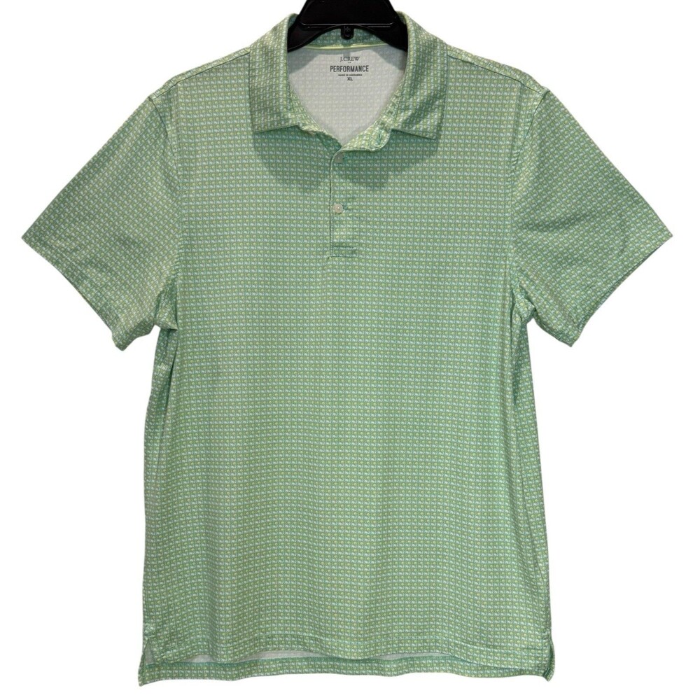 Men’s J.Crew Performance Polo Shirt Green Size XL Short Sleeve Moisture Wicking